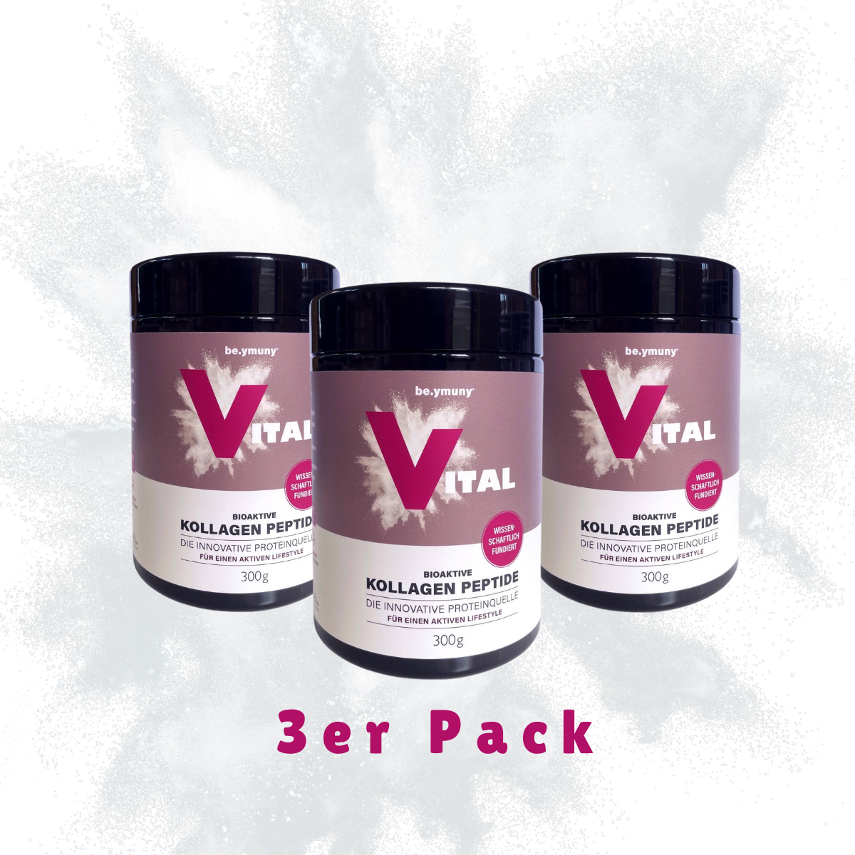 Premium Vitalkollagen für Haut, Gelenke und  Muskeln - 3 x 300 g Pulver