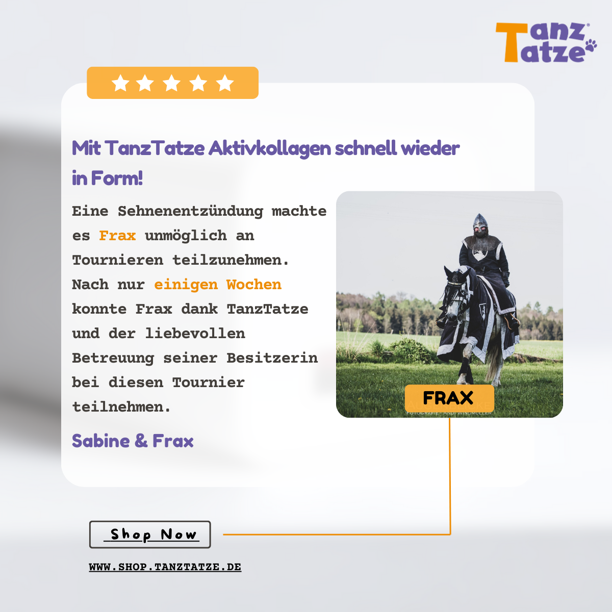 TanzTatze Aktivkollagen HORSE -  Gelenkpulver zum Knorpelaufbau für Pferde